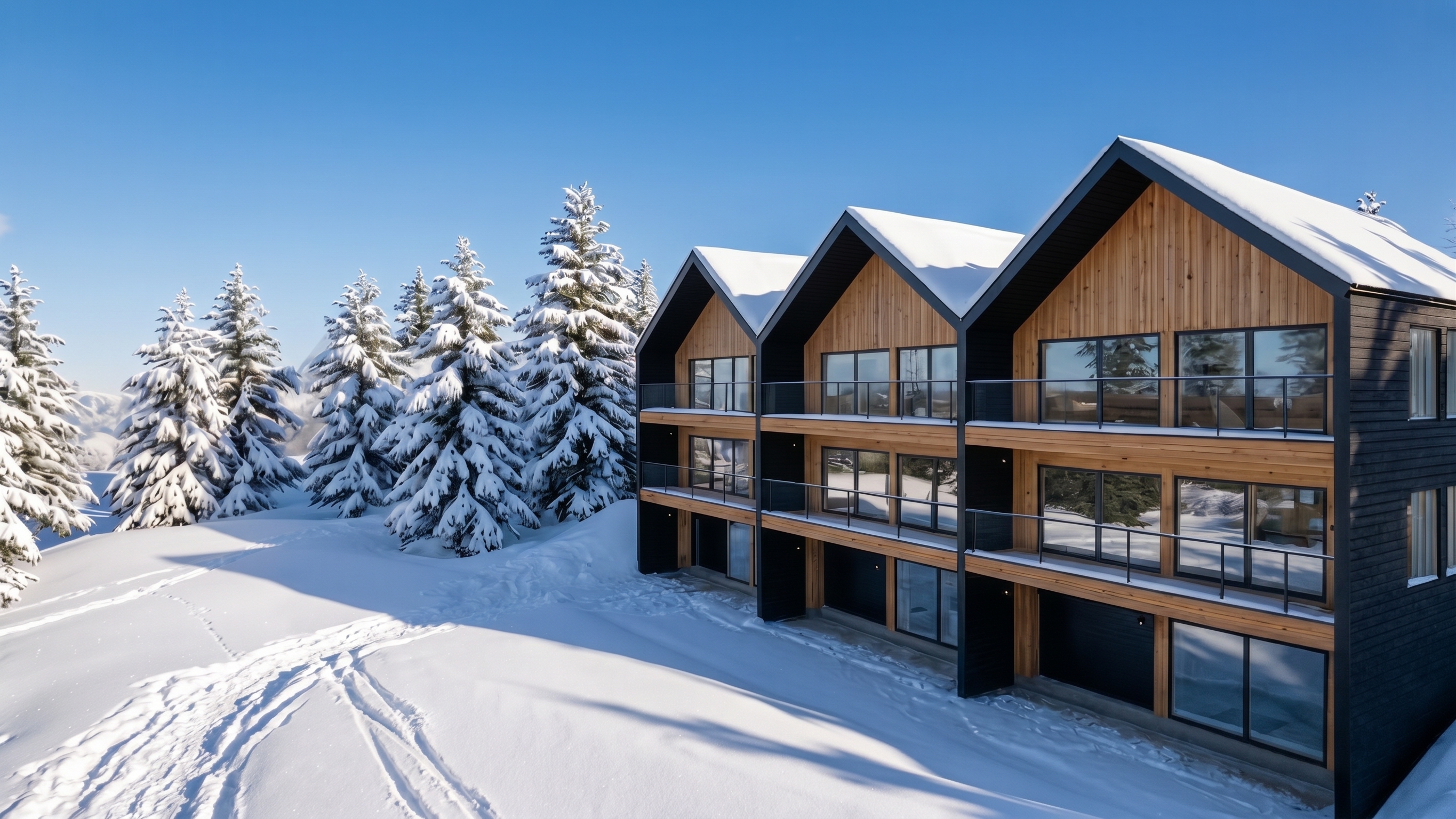 Condos modulaires de ski, vue 1