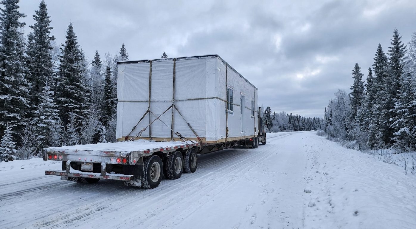 Construction modulaire en hiver et sur pieux vissés au Québec